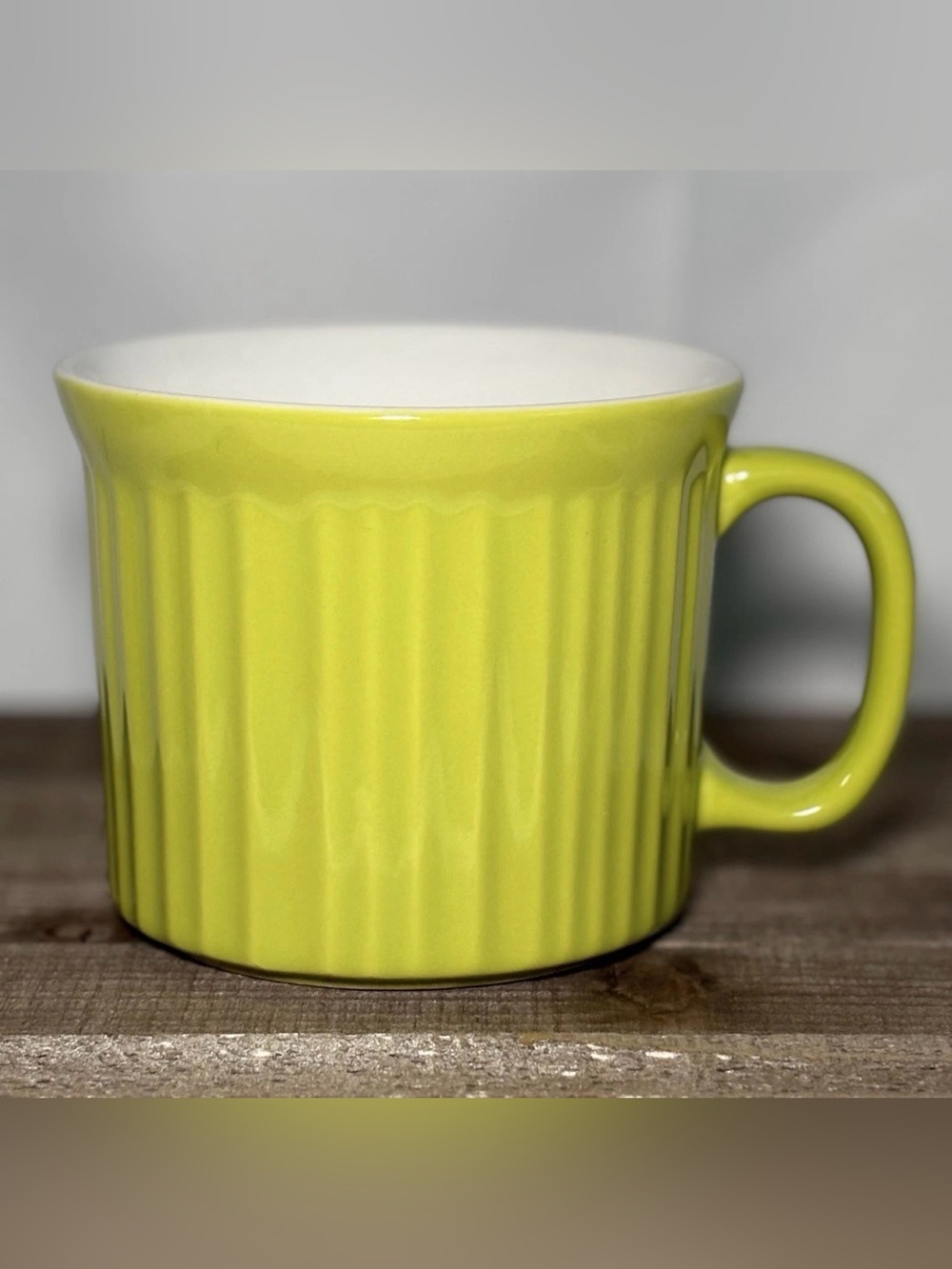 CorningWare Colours Lime Green Ribbed 20 oz Stoneware Pop-Ins Soup Mug